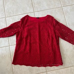 Talbots Women’s Red Lace Top Size 18